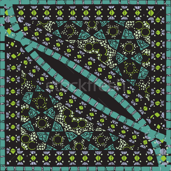Geometric corner frame pattern ethnic tile colorful background v Stock photo © cosveta