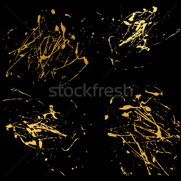 Wektora złota splatter farby streszczenie czarny Zdjęcia stock © cosveta