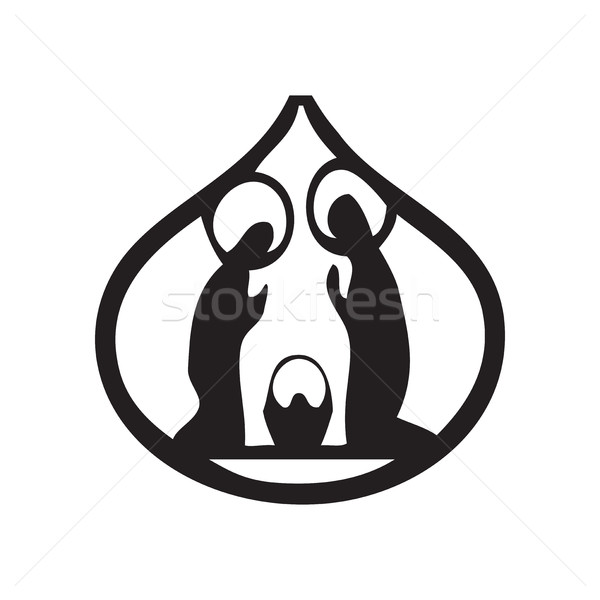 Holy family Christian silhouette icon vector illustration Stock photo © cosveta