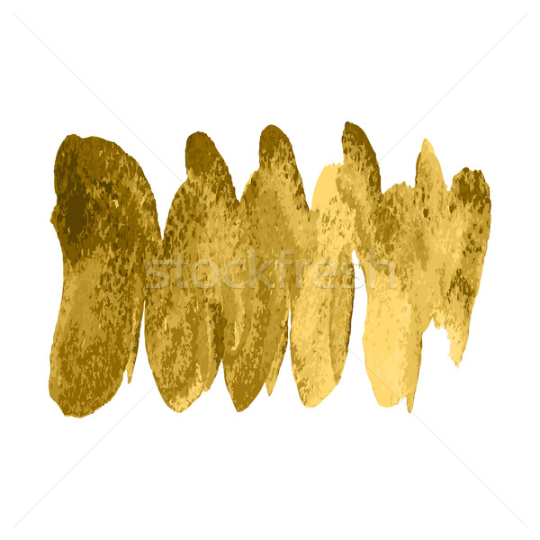 Vector gold paint spiral wave smear stroke stain on white backgr Stock photo © cosveta