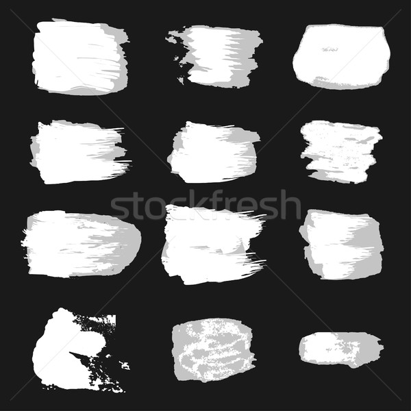 Vektor Pinsel malen abstrakten weiß Set Stock foto © cosveta