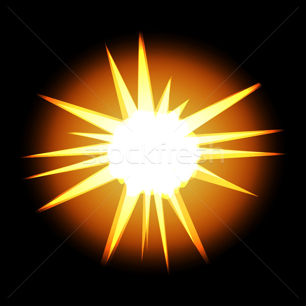 Star with rays white gold yellow in space cosmos isolated on bla Stock photo © cosveta