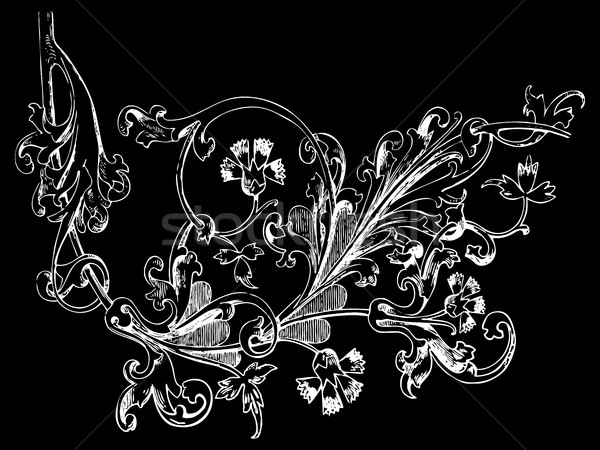 Illustratie takje bloemen bladeren barok Stockfoto © cosveta