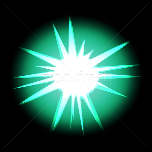 Star with rays white turquoise in space cosmos isolated on black Stock photo © cosveta