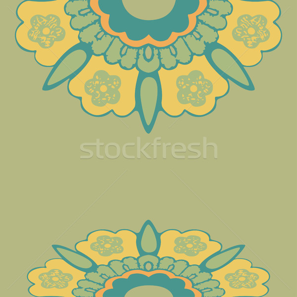 Ornamental border flowers pattern vector, colorful border flowers isolated  Stock photo © cosveta