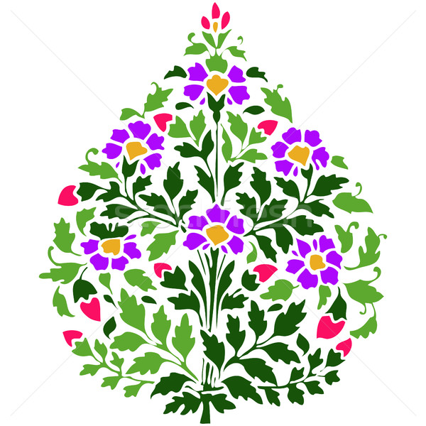 Vektor Farbe Illustration symmetrischen Anlage Blumen Stock foto © cosveta
