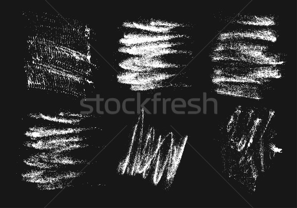 Vector charcoal hand drawing abstract on black background set, c Stock photo © cosveta