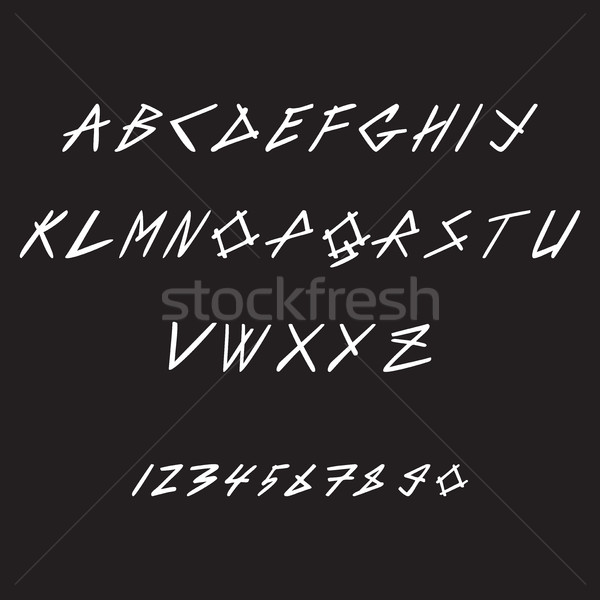 Hand drawn hipster font and numbers Stock photo © cosveta