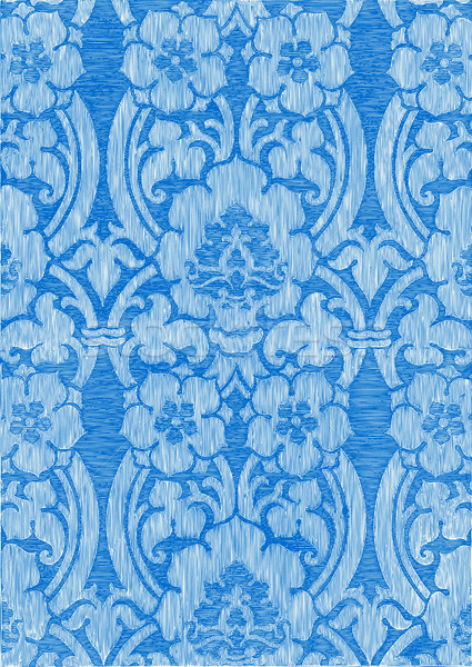 Foto d'archivio: Blu · abstract · strisce · floreale · pattern · vintage