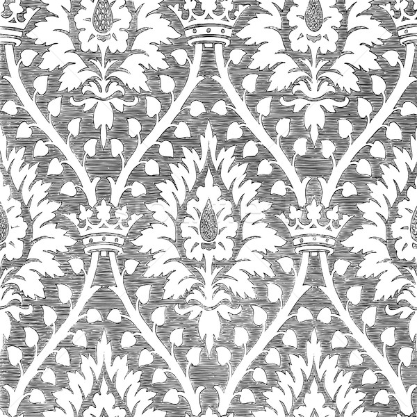 Abstract hand-drawn floral seamless pattern with crown, vintage Stock photo © cosveta