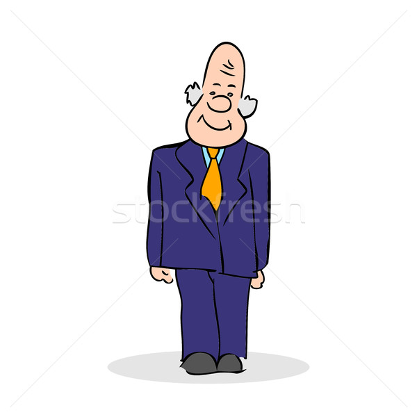 Funny old man stands. Business elderly man smiling, wearing a su Stock photo © cosveta