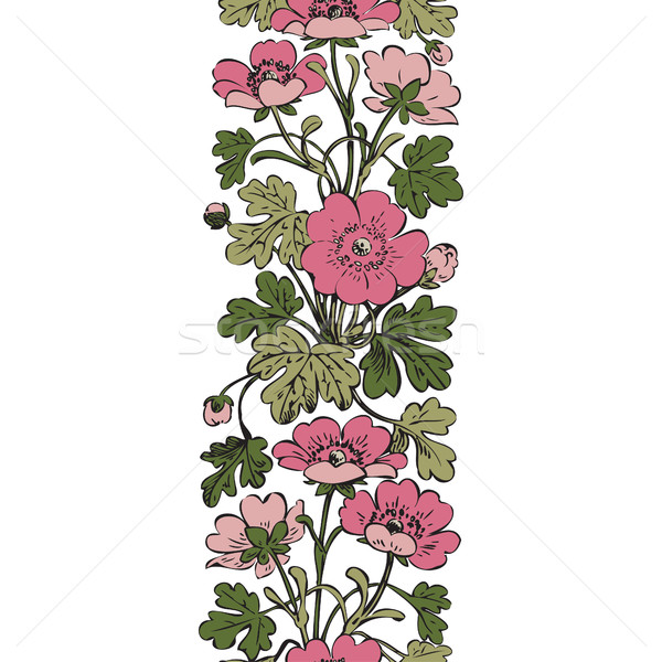 Floral bush retro on white background vector, hand drawn decorat Stock photo © cosveta