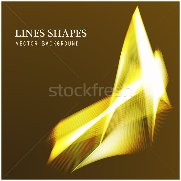Lines shapes lighting abstract on golden dark background. Vector Stock photo © cosveta