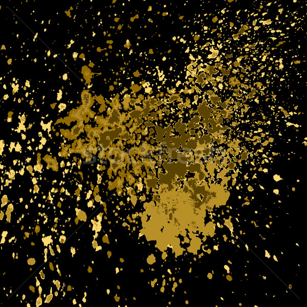 Vector gold paint splash, splatter, and blob shiny on black back Stock photo © cosveta