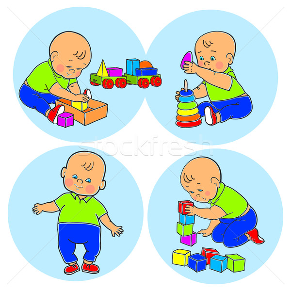 小 嬰兒 男孩 播放 玩具 孩子 商業照片 © cosveta