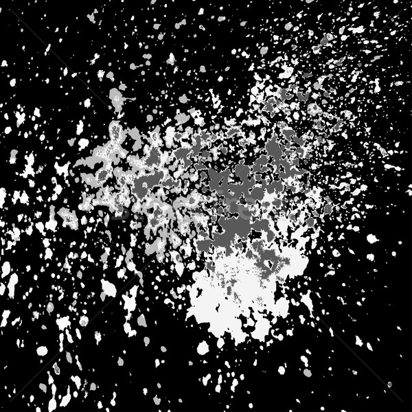 Vector silver paint splash, splatter, and blob shiny on black ba Stock photo © cosveta