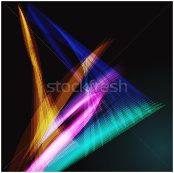 Lines shapes light abstract on blue dark background. Vector expa Stock photo © cosveta
