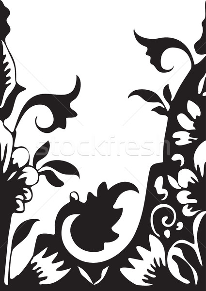 Foto stock: Vector · sin · costura · floral · frontera · elemento · diseno