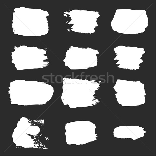 Vector brush stroke paint abstract on white background set hand  Stock photo © cosveta