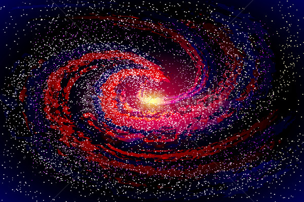 Image of galaxies, nebulae, cosmos, and effect tunnel spiral galaxy background vector illustration Stock photo © cosveta