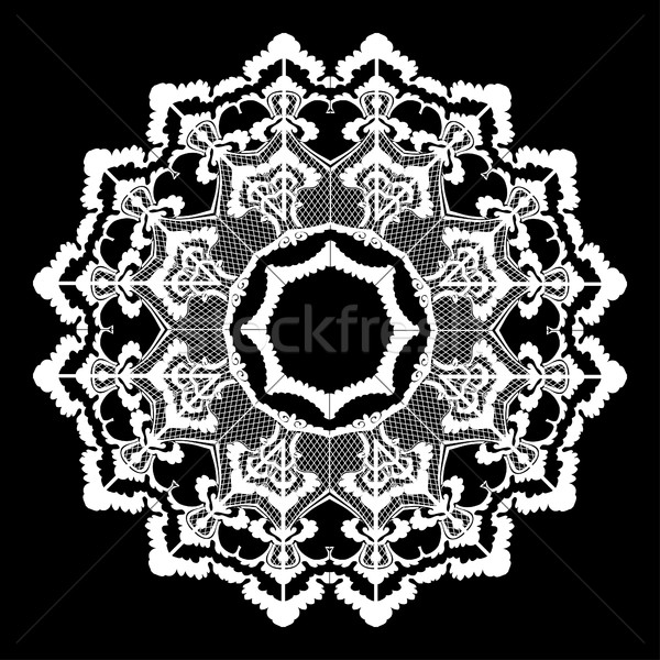Vector round lace flower vintage, circle background with many details Stock photo © cosveta