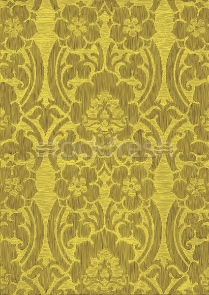 Yellow and khaki abstract striped floral pattern, vintage background. Seamless pattern can be used f Stock photo © cosveta