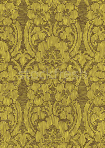 Foto stock: Amarelo · abstrato · listrado · floral · padrão · vintage