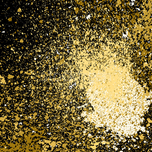 Vector gold paint splash, splatter, and blob on black background Stock photo © cosveta