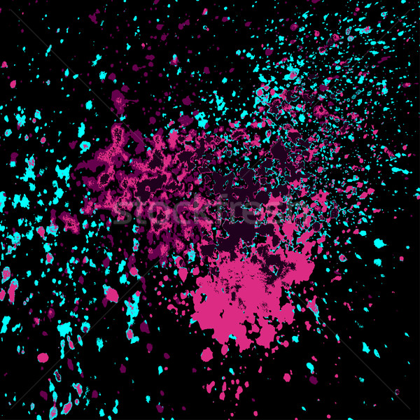 Colorful acrylic paint splatter shiny, blob on black background. Stock photo © cosveta