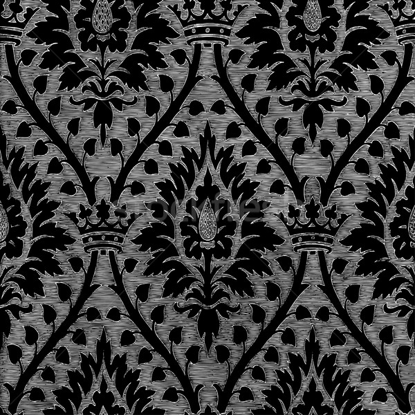 Abstract hand-drawn floral seamless pattern with crown, vintage Stock photo © cosveta