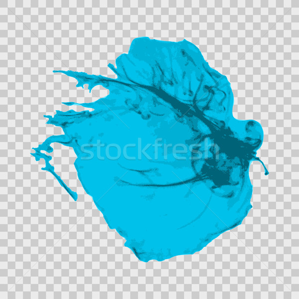 Cyan brush paint stroke with rough edges isolated on transparent Stock photo © cosveta