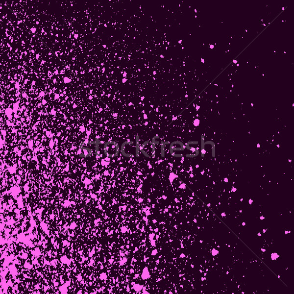 Stock photo: Colorful acrylic paint splatter on black background. Neon spray 