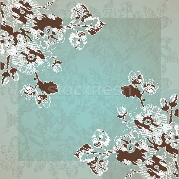 Felicitare epocă flori frontieră colţ textură Imagine de stoc © cosveta