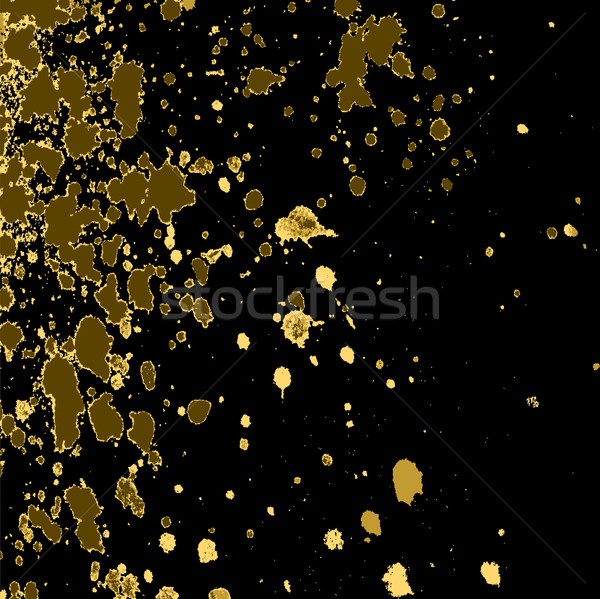 Vector gold paint splash, splatter, and blob on black background Stock photo © cosveta