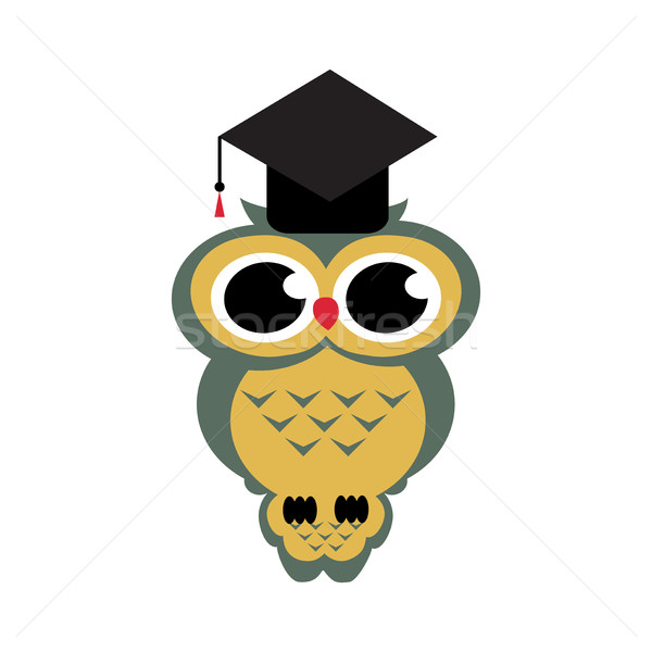 Vector owl sitting on a branch on the isolated background Stock photo © cosveta