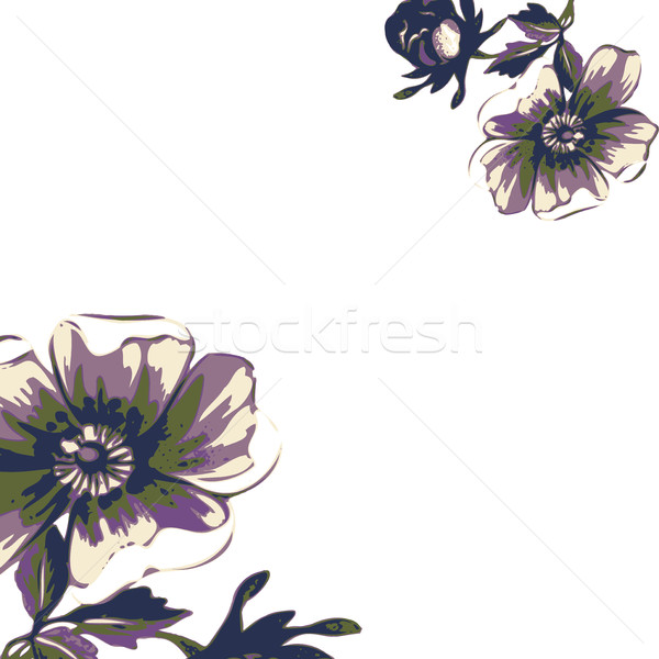 Foto stock: Marco · aumentó · patrón · de · flores · beige · primavera