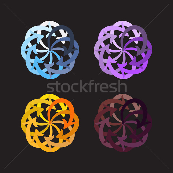 Vettore set colorato frecce cerchio diagramma Foto d'archivio © cosveta