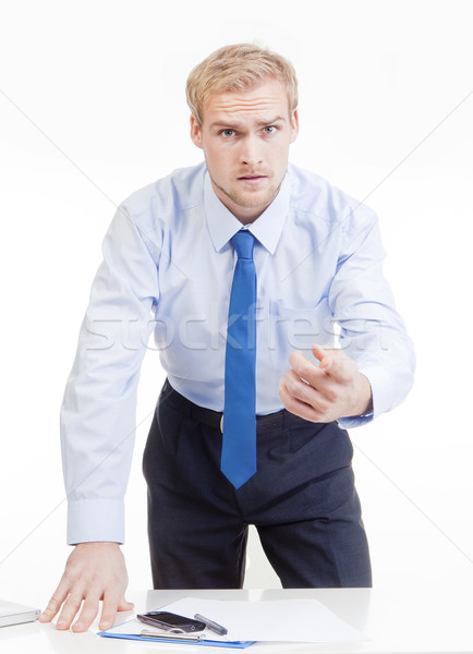 сердиться Boss за столе Постоянный Сток-фото © courtyardpix