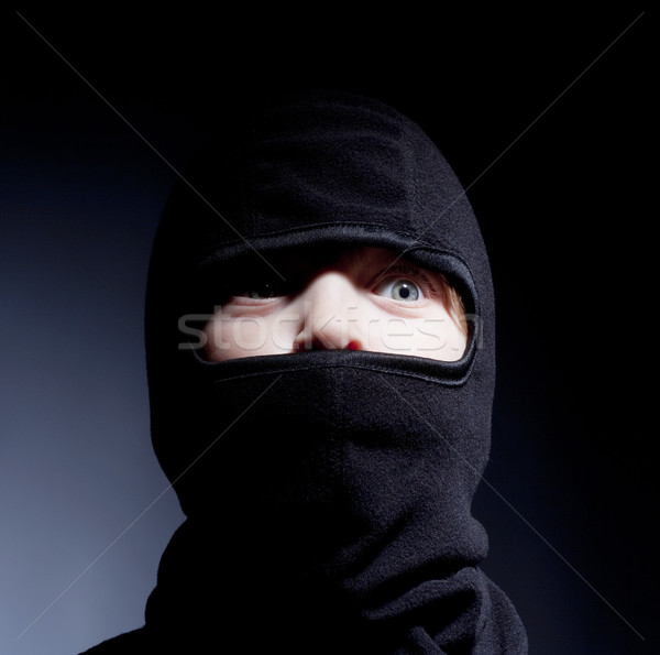 Portre erkek oynama ninja gözler Stok fotoğraf © courtyardpix