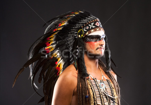 Native American Indian Chief War Bonner  Stock photo © courtyardpix