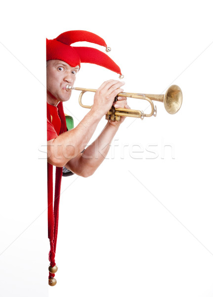 jester blowing trumpet Stock photo © courtyardpix