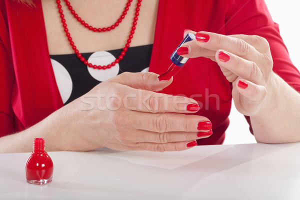 woman painting nails Stock photo © courtyardpix