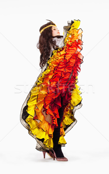 Dziewczynka stwarzające dziewczyna kolorowy spódnica muzyki Zdjęcia stock © courtyardpix