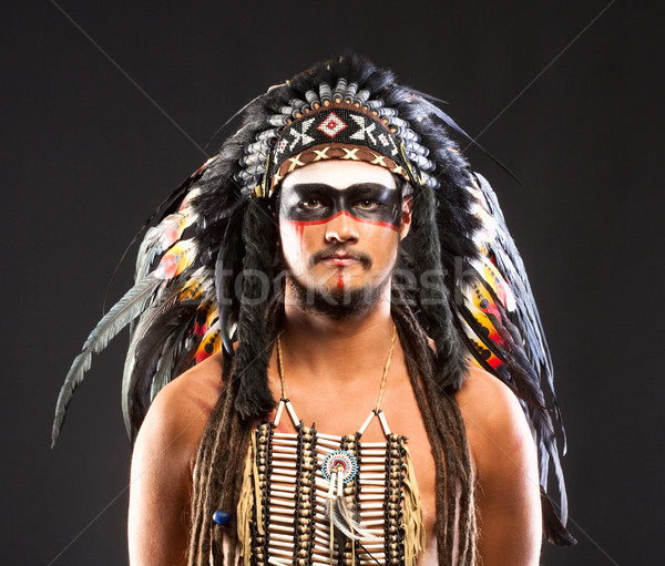 Native American Indian Chief War Bonner  Stock photo © courtyardpix