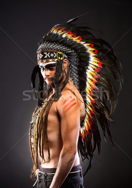 Native American Indian Chief War Bonner  Stock photo © courtyardpix