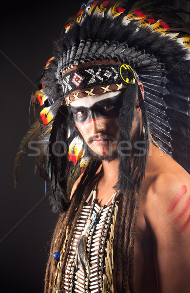 Native American Indian Chief War Bonner  Stock photo © courtyardpix