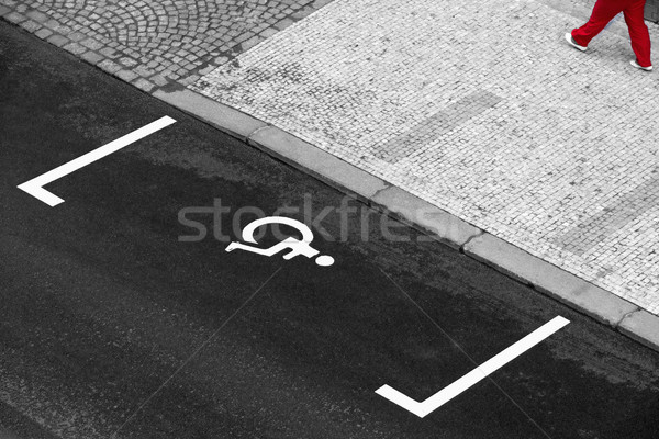 障害者 駐車場 スペース 空っぽ 駐車場 通り ストックフォト © courtyardpix