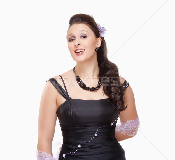 Opera piosenkarka etapie sukienka odizolowany Zdjęcia stock © courtyardpix