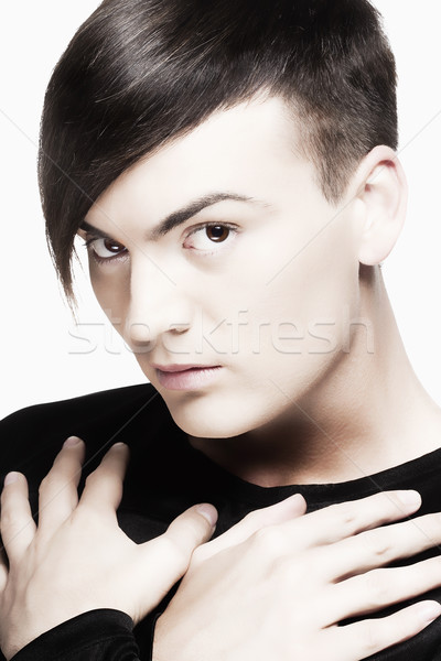Young Man With Trendy Haircut Stock Photo C Courtyardpix