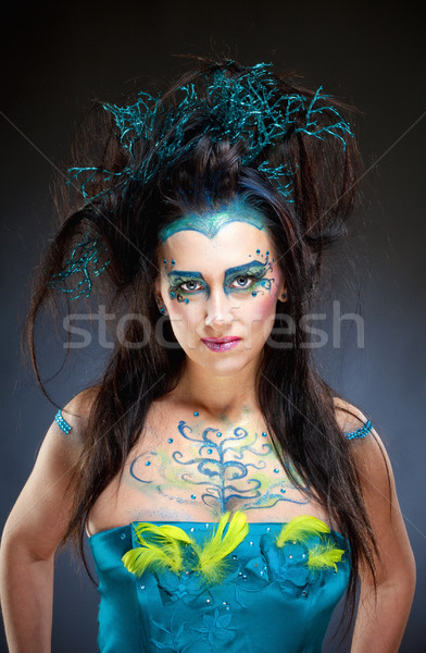 Foto stock: Retrato · belo · fantasia · mulher · cabelos · longos